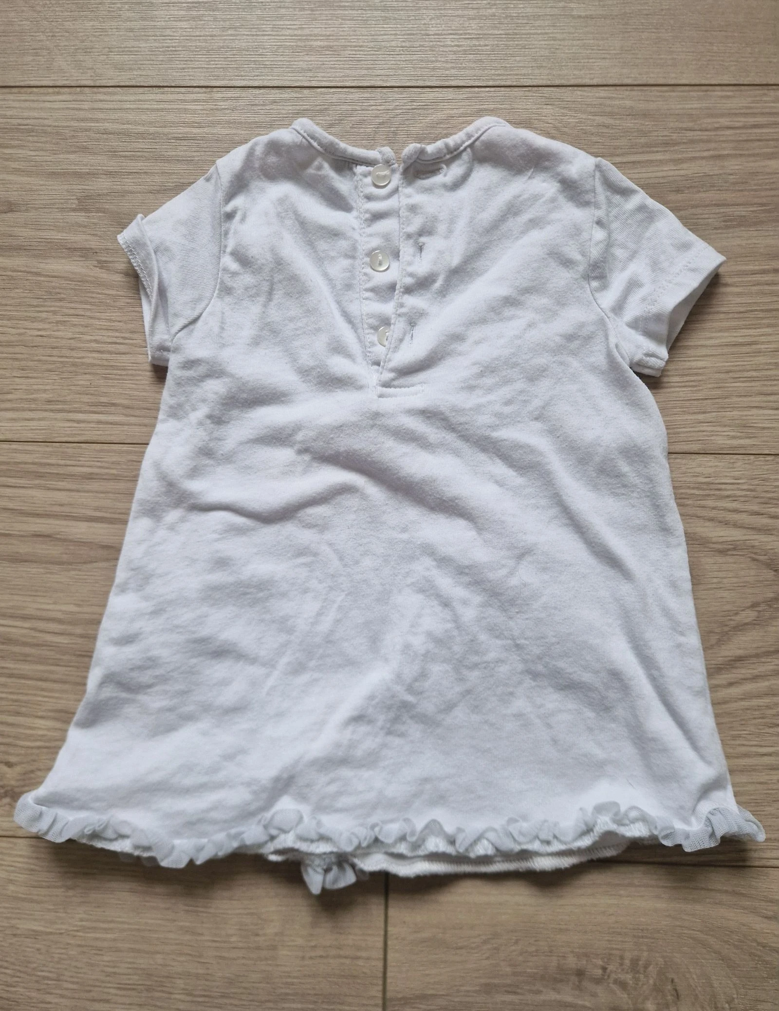 🦋 Lote de 2 vestidos de manga corta – bebé niña – 12 meses – estado correcto – photo 5